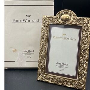 Philip Whitney Ltd Gold Plated Picture Photo Frame Easel Back 3.5 x5 Korea